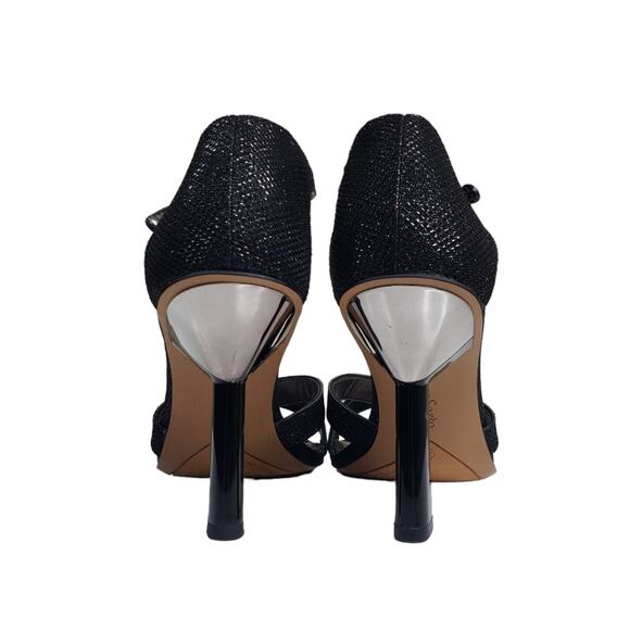 Franco Sarto Womens 8.5 Rania Ankle Strap Leather Sandal in Black NEW - Picture 6 of 10